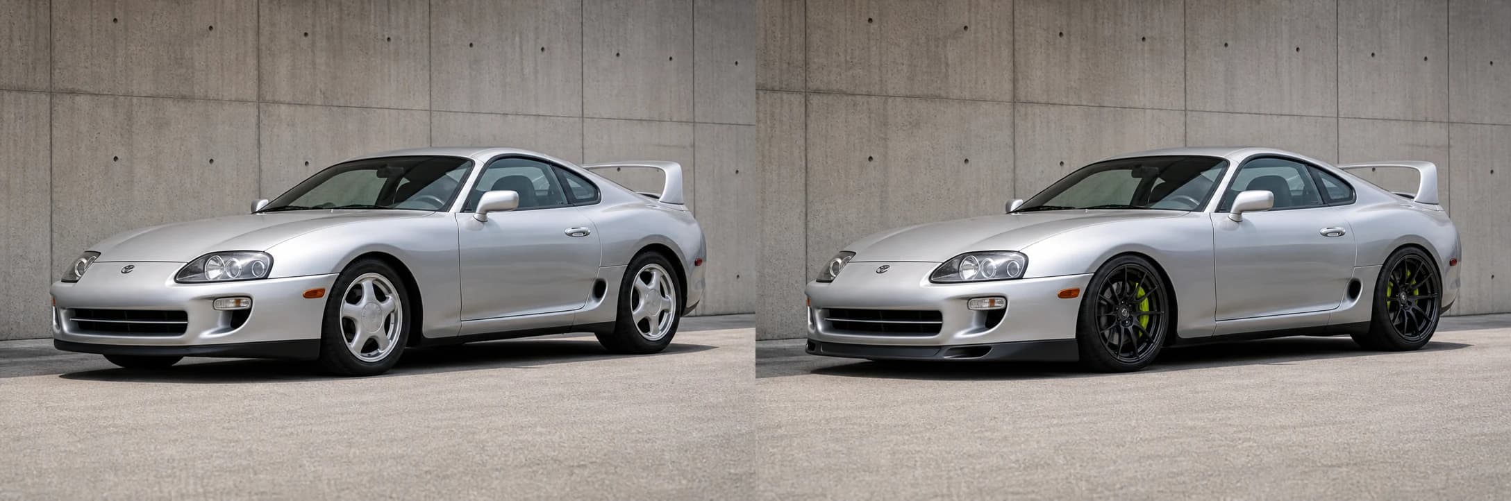 Before and after car modification preview