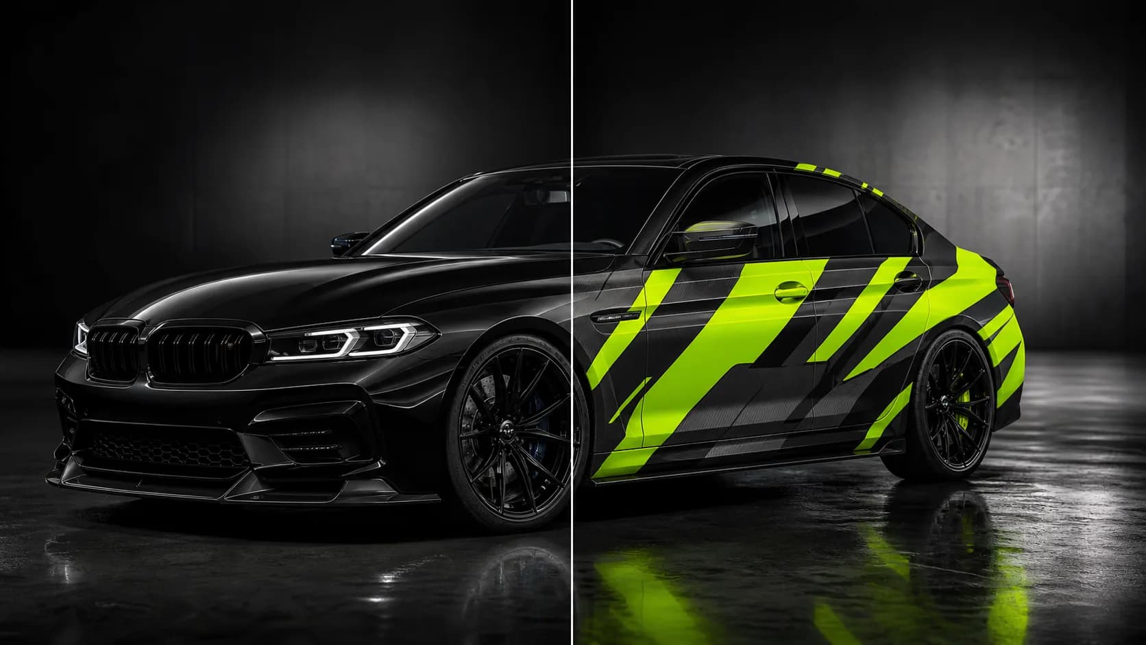 Car Wrap Visualizer before and after visual concept